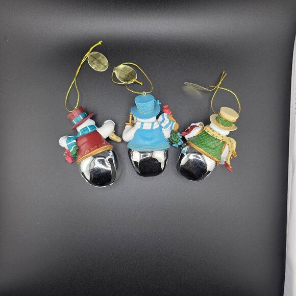 Bradford Exchange Kinkade Snow Bell‎ Ornament Set of 3 NIB - Picture 7 of 9